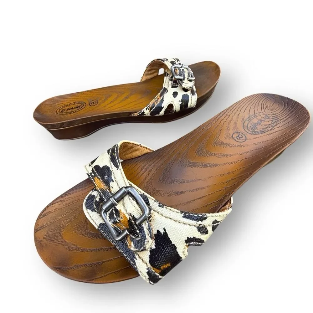 Dr. Scholl's Advanced Comfort Leopart Print Animal Faux Wood Sandals size 8 - Picture 7 of 12